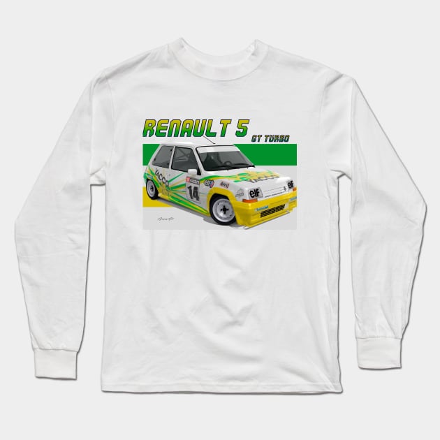 Renault 5 GT Turbo Long Sleeve T-Shirt by PjesusArt